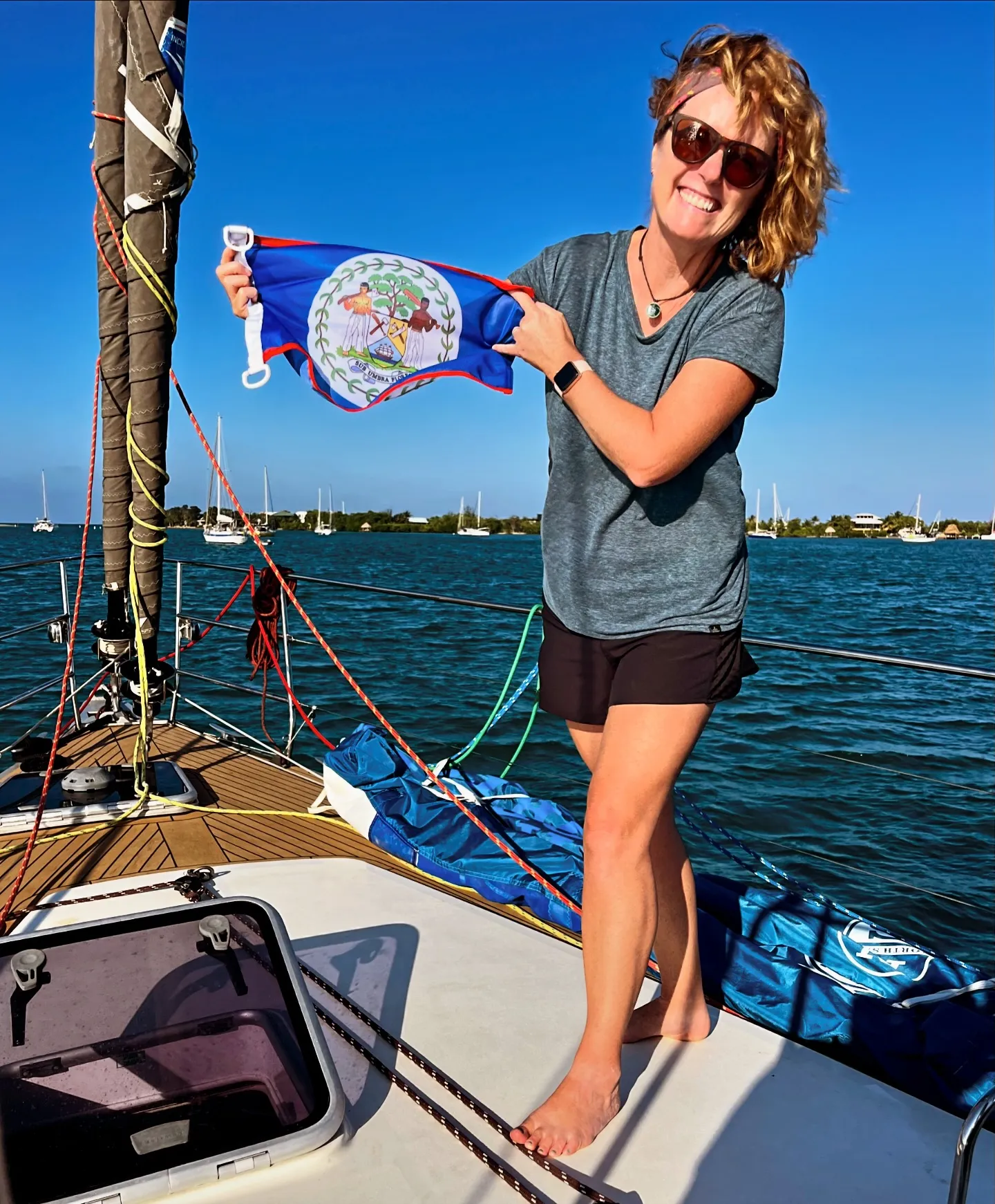 Raising the Belize courtesy flag. Raising the Belize courtesy flag.