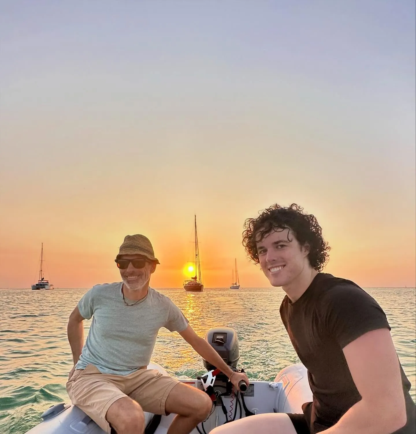 Dinghy rides at sunset. Dinghy rides at sunset.