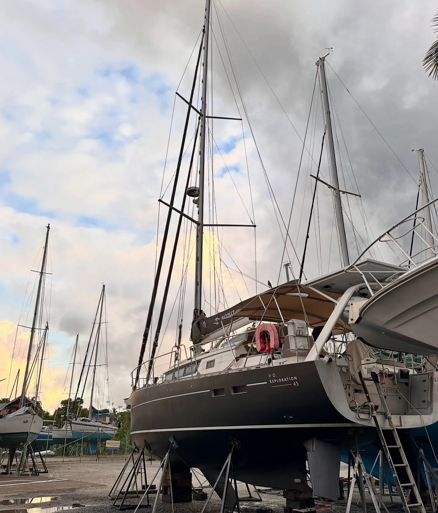 Life on the hard, surrounded by masts. Life on the hard, surrounded by masts.