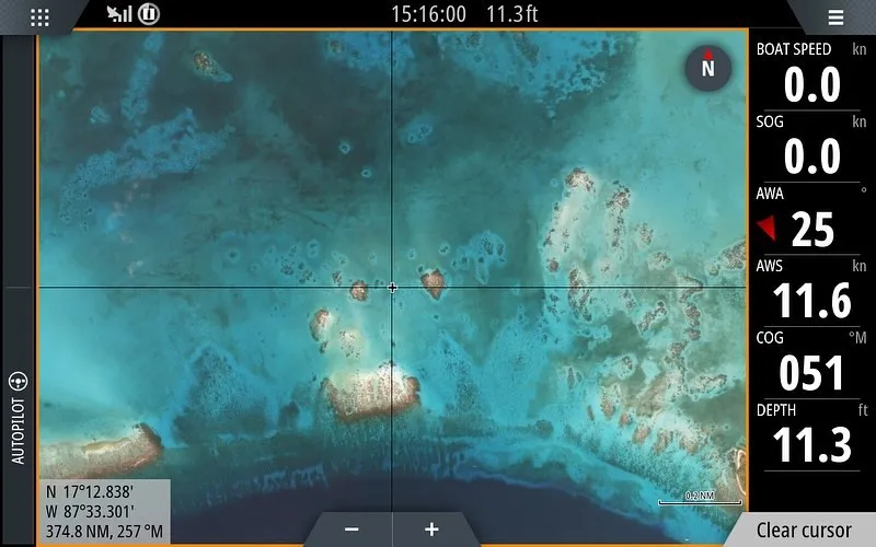 Coral heads in satellite view.