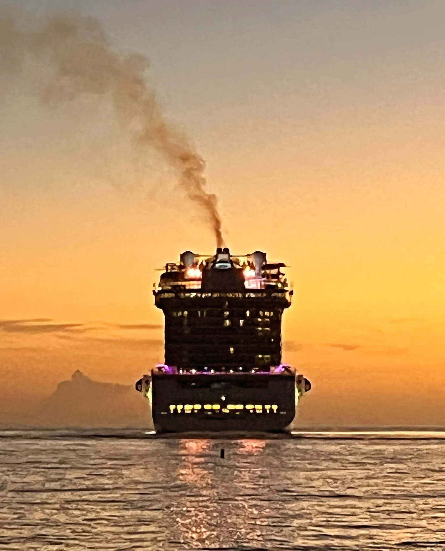 Farewell to the visiting cruise ship.