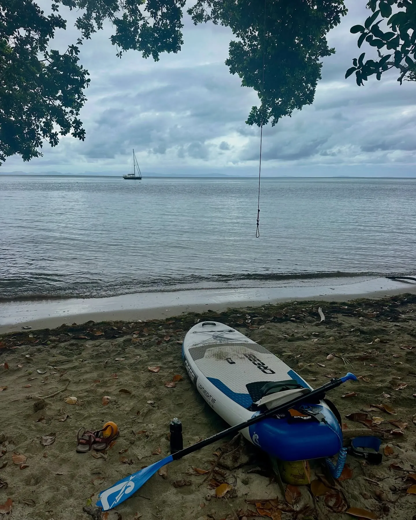 A paddleboard break, with a view across the bay. A paddleboard break, with a view across the bay.