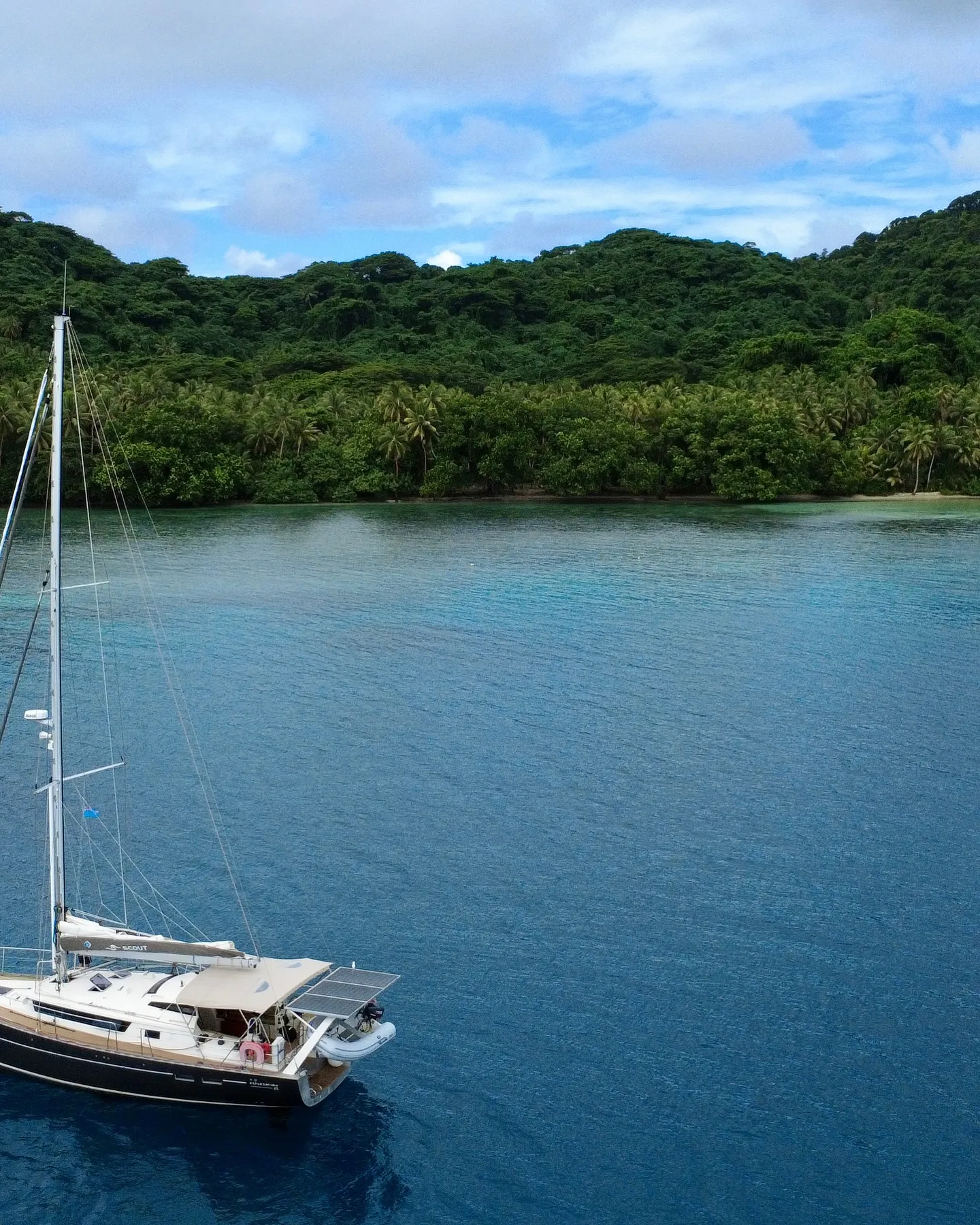 Anchored in a picture-perfect bay. Anchored in a picture-perfect bay.