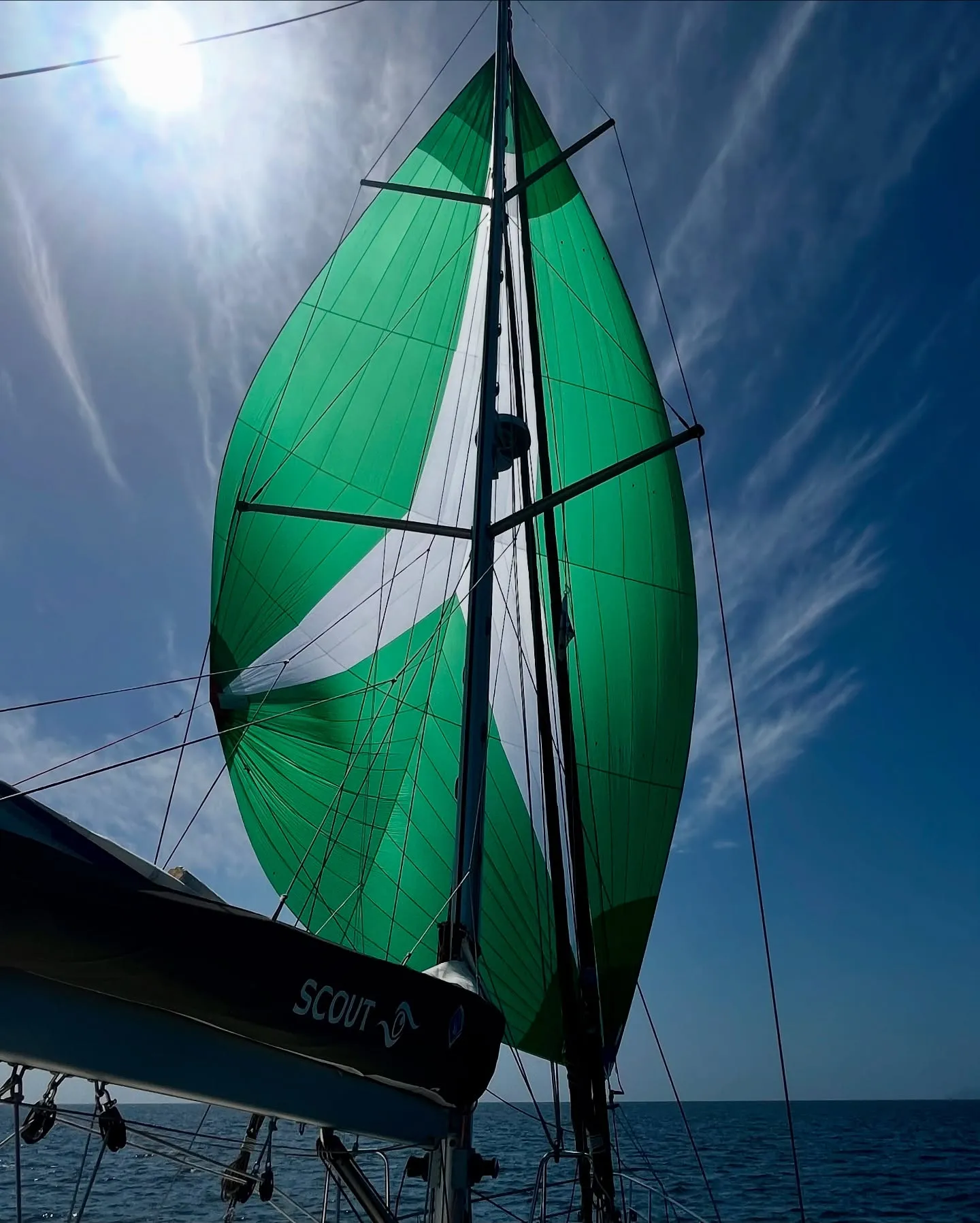 Day one: downwind sailing south from Panama City.