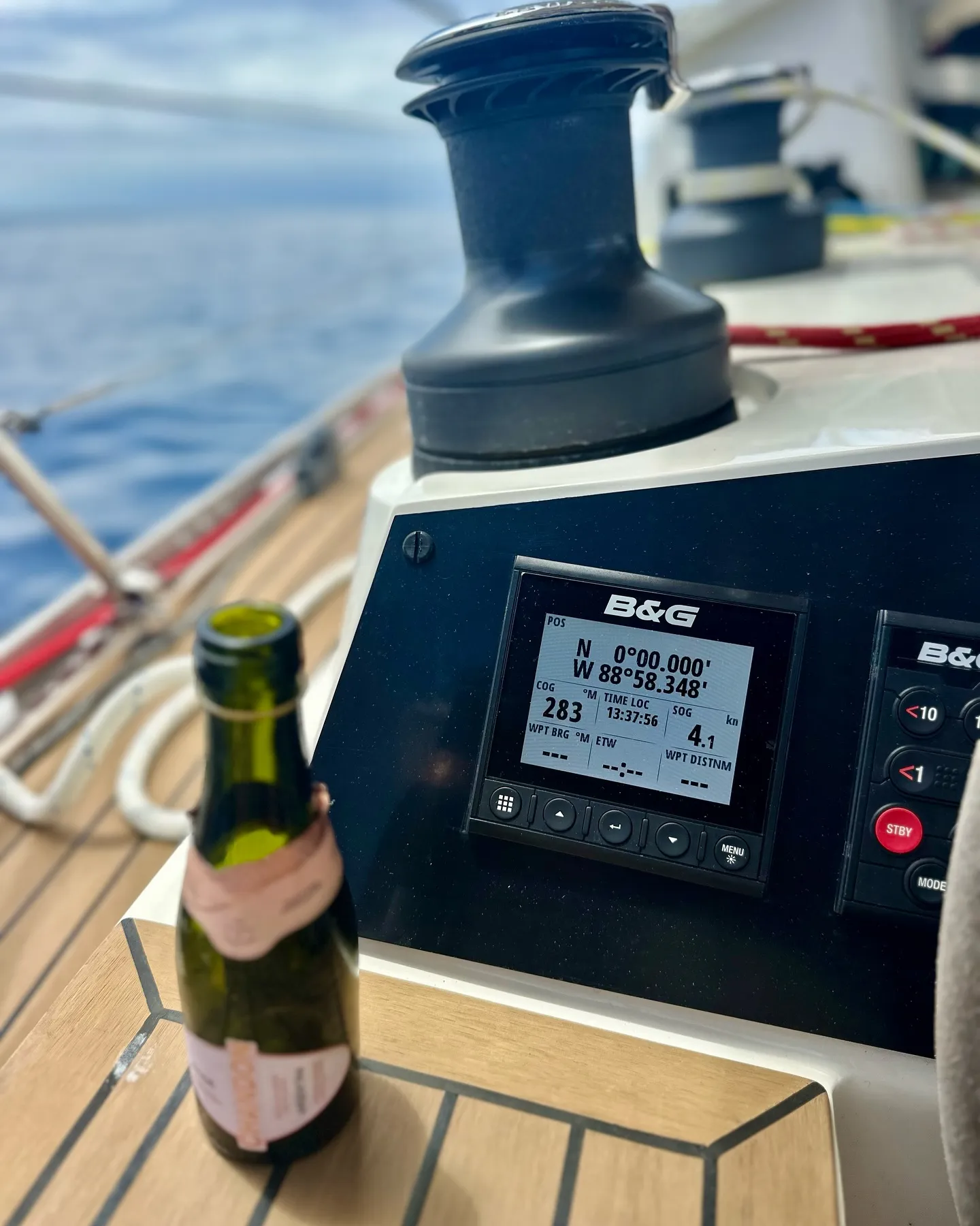 Zero degrees north, and a bottle of bubbly.