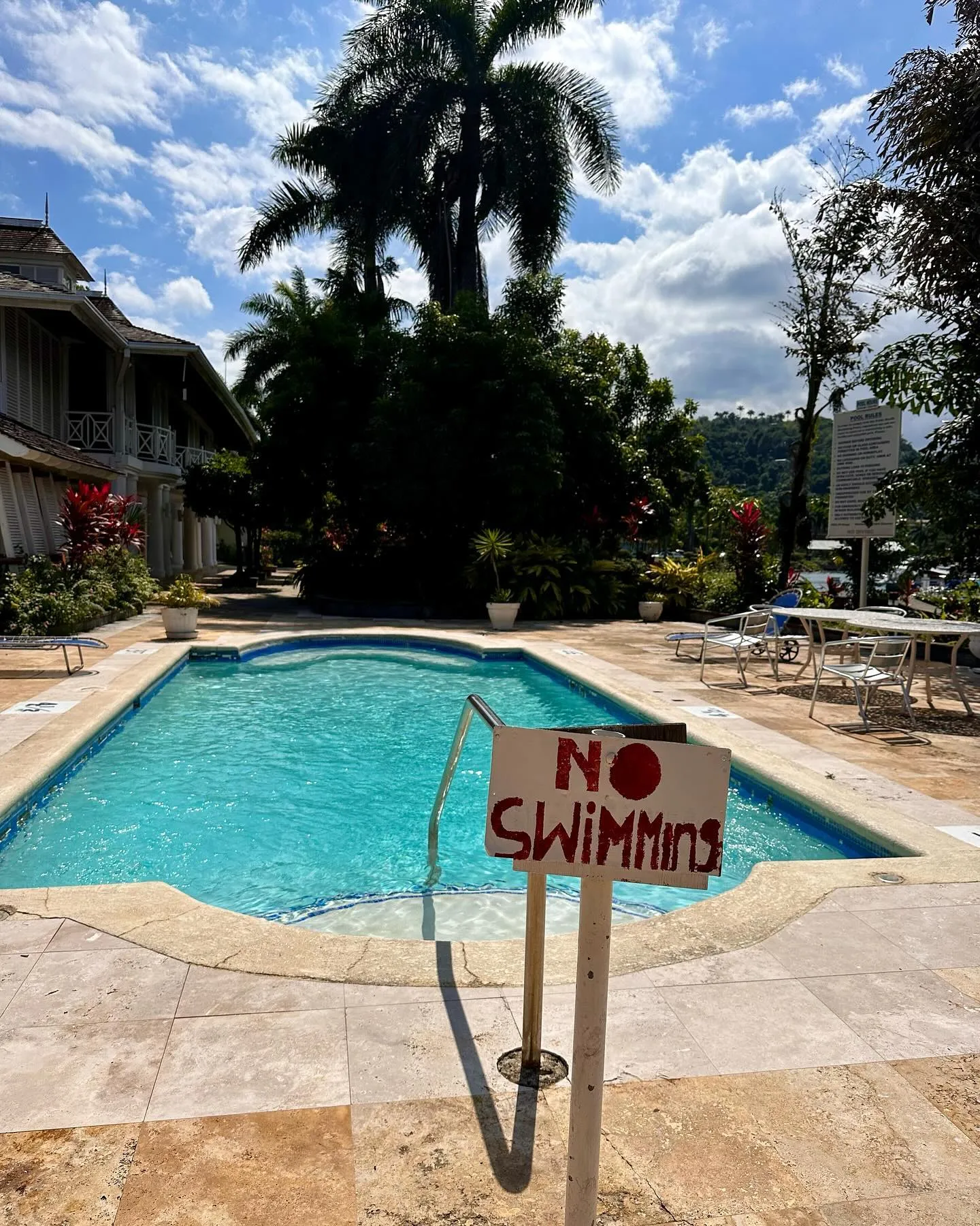 No swimming, apparently.