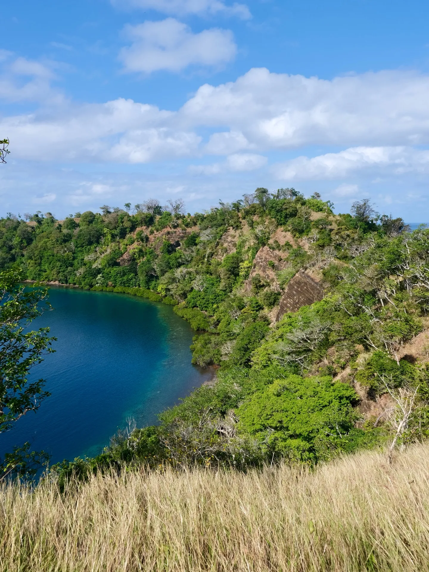 The incredible blue crater below. The incredible blue crater below.