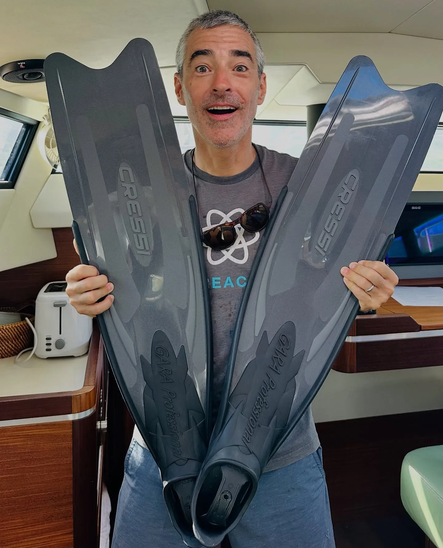 An early birthday present: new freediving gear. An early birthday present: new freediving gear.