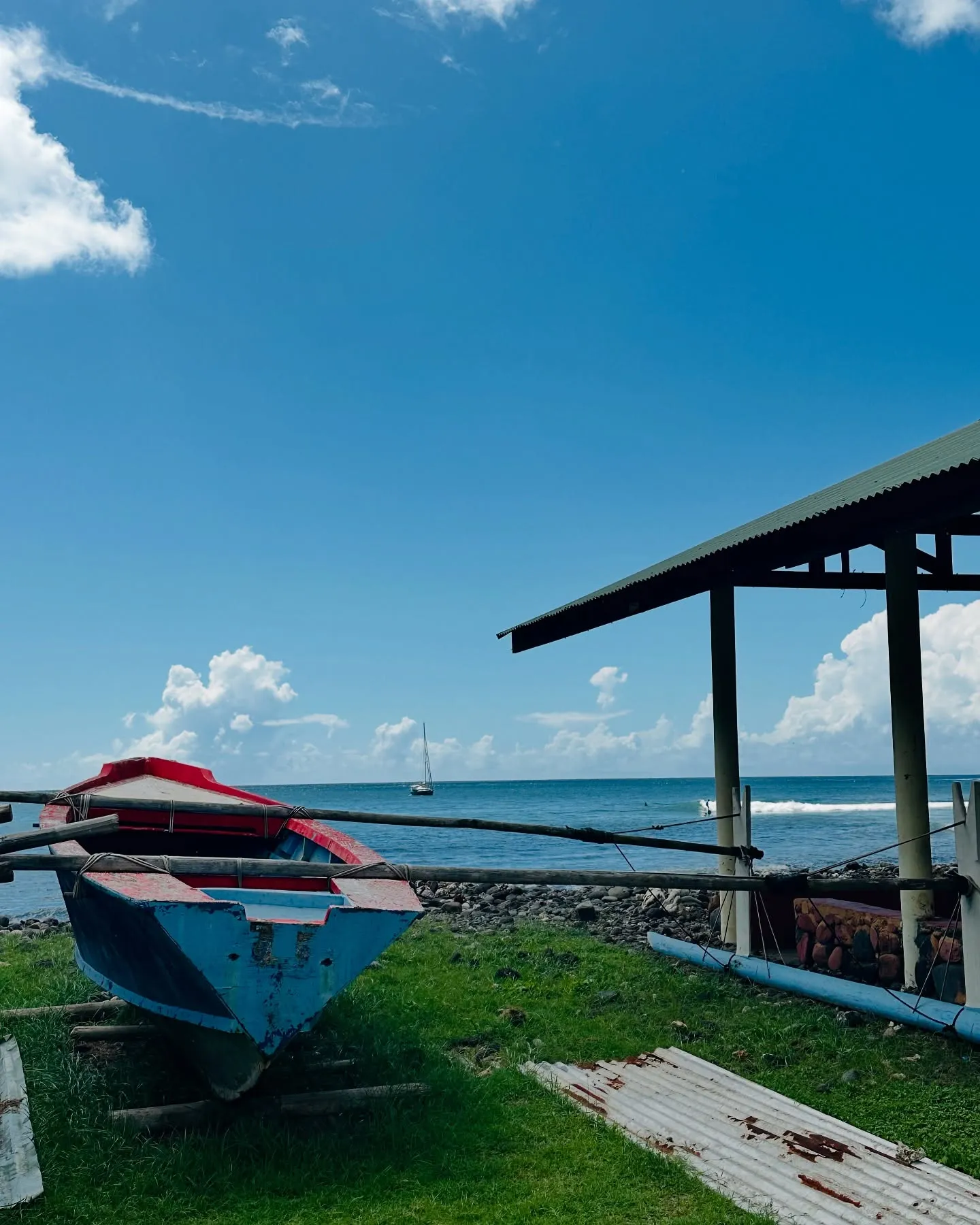 A colourful local boat pulled up on the shore. A colourful local boat pulled up on the shore.