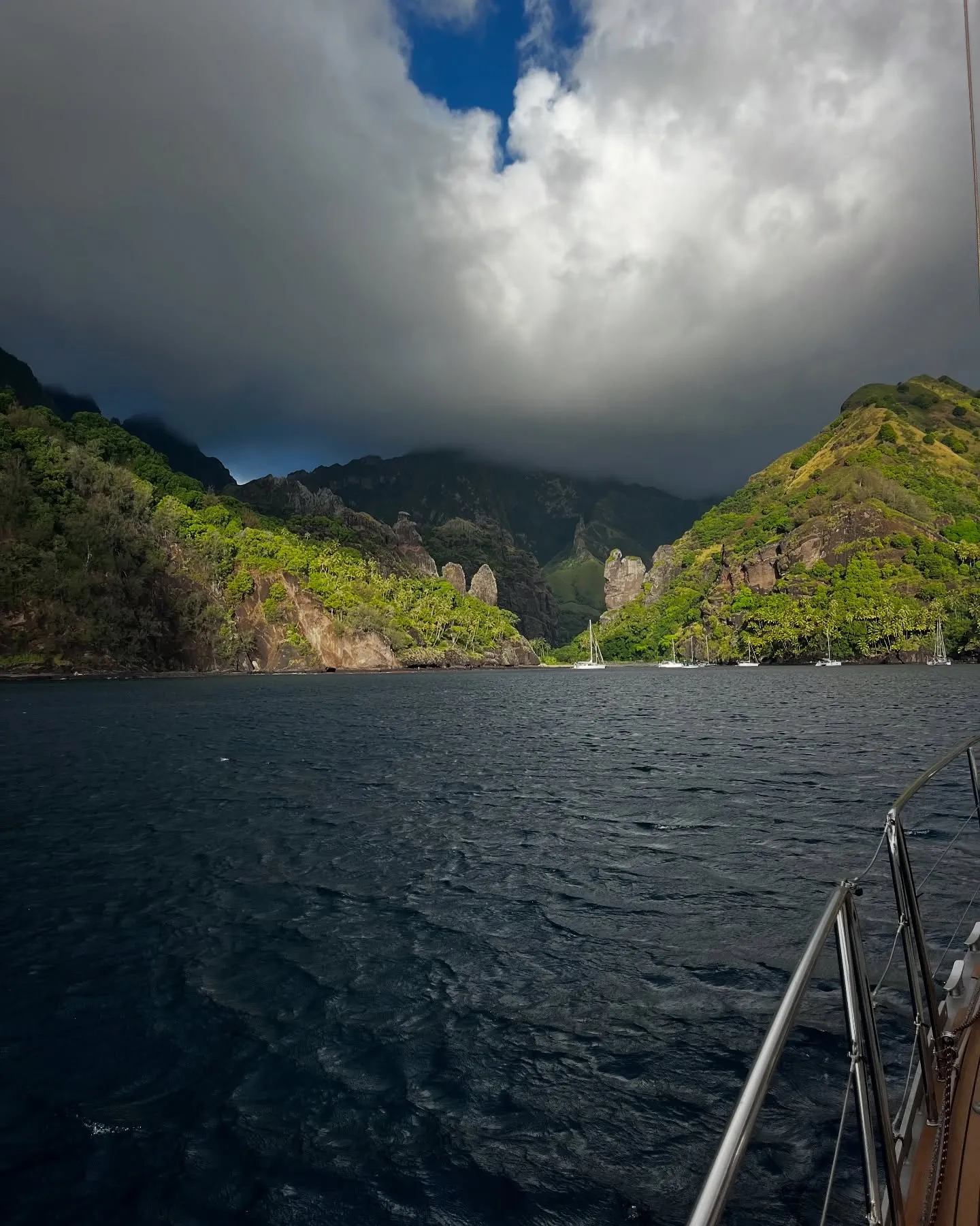 Moody skies over Fatu Hiva. Moody skies over Fatu Hiva.