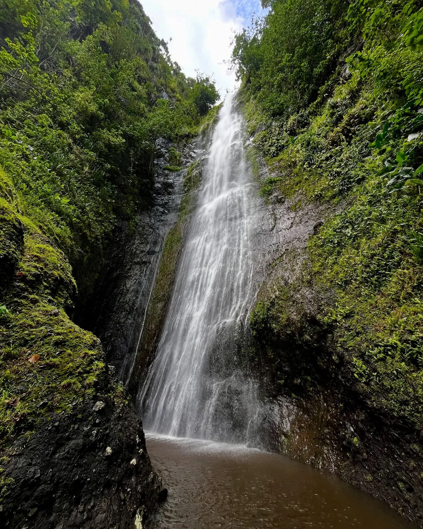 The waterfall at the end of the hike. The waterfall at the end of the hike.