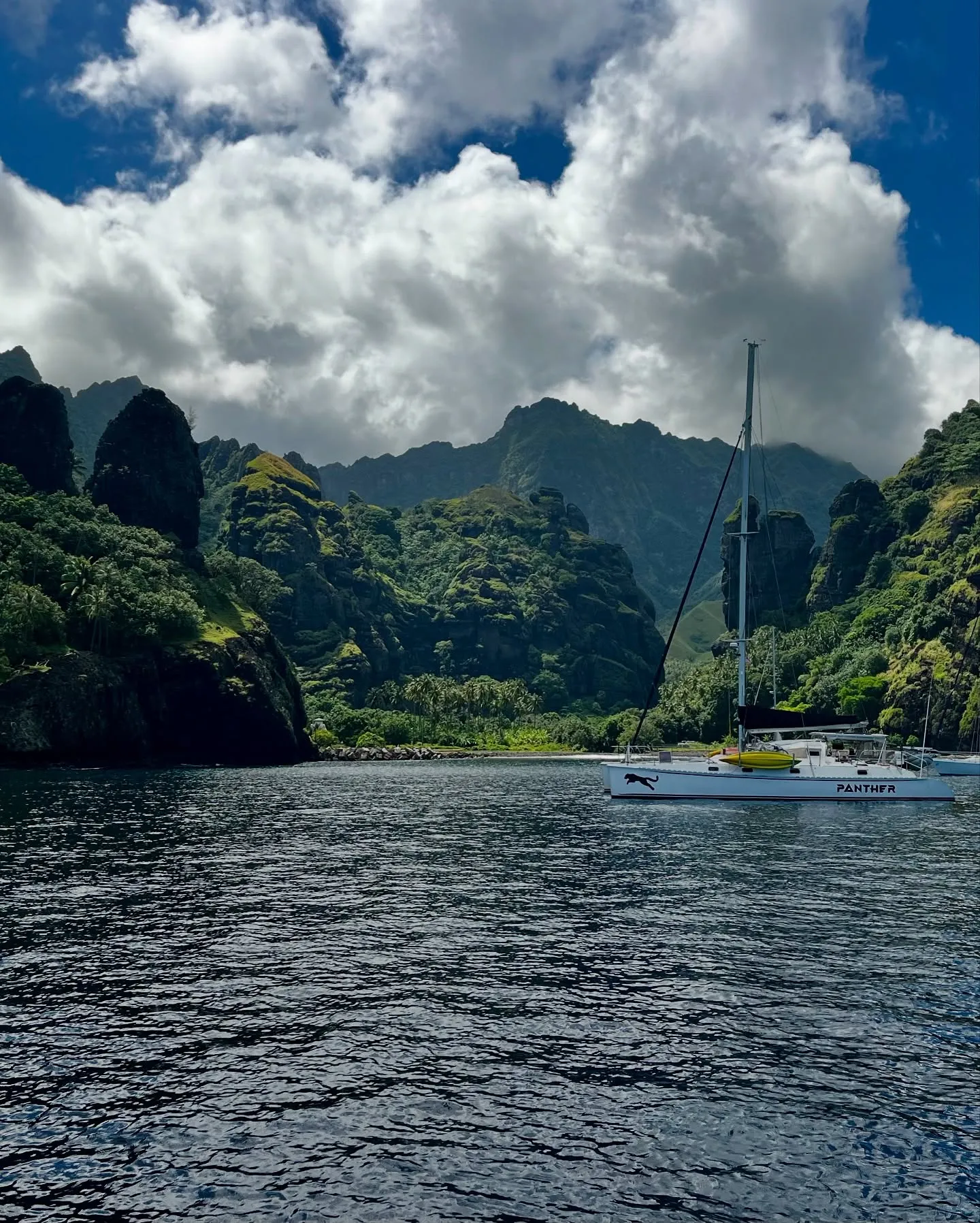 Towering peaks above the bay. Towering peaks above the bay.