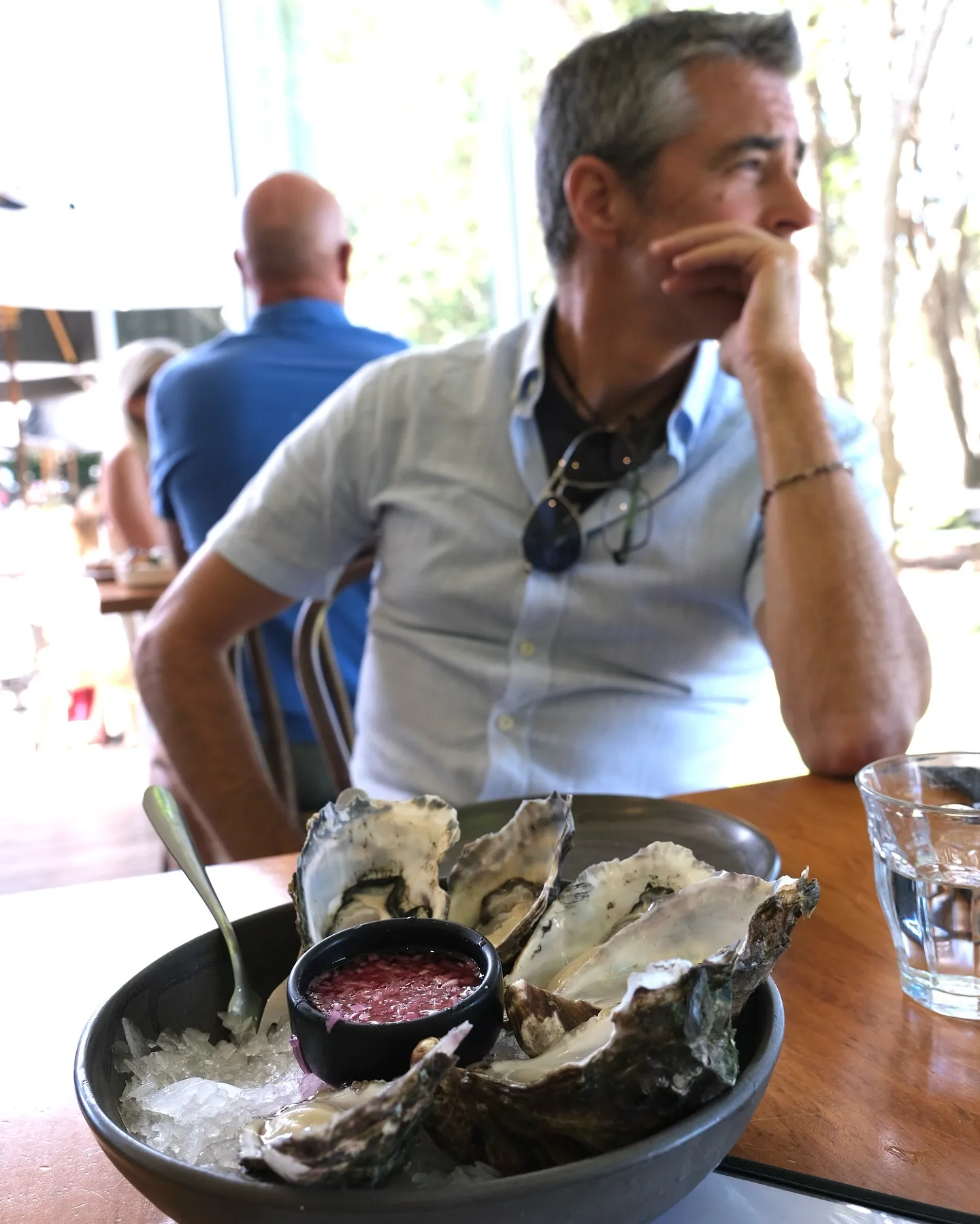 Fresh oysters for lunch. Fresh oysters for lunch.