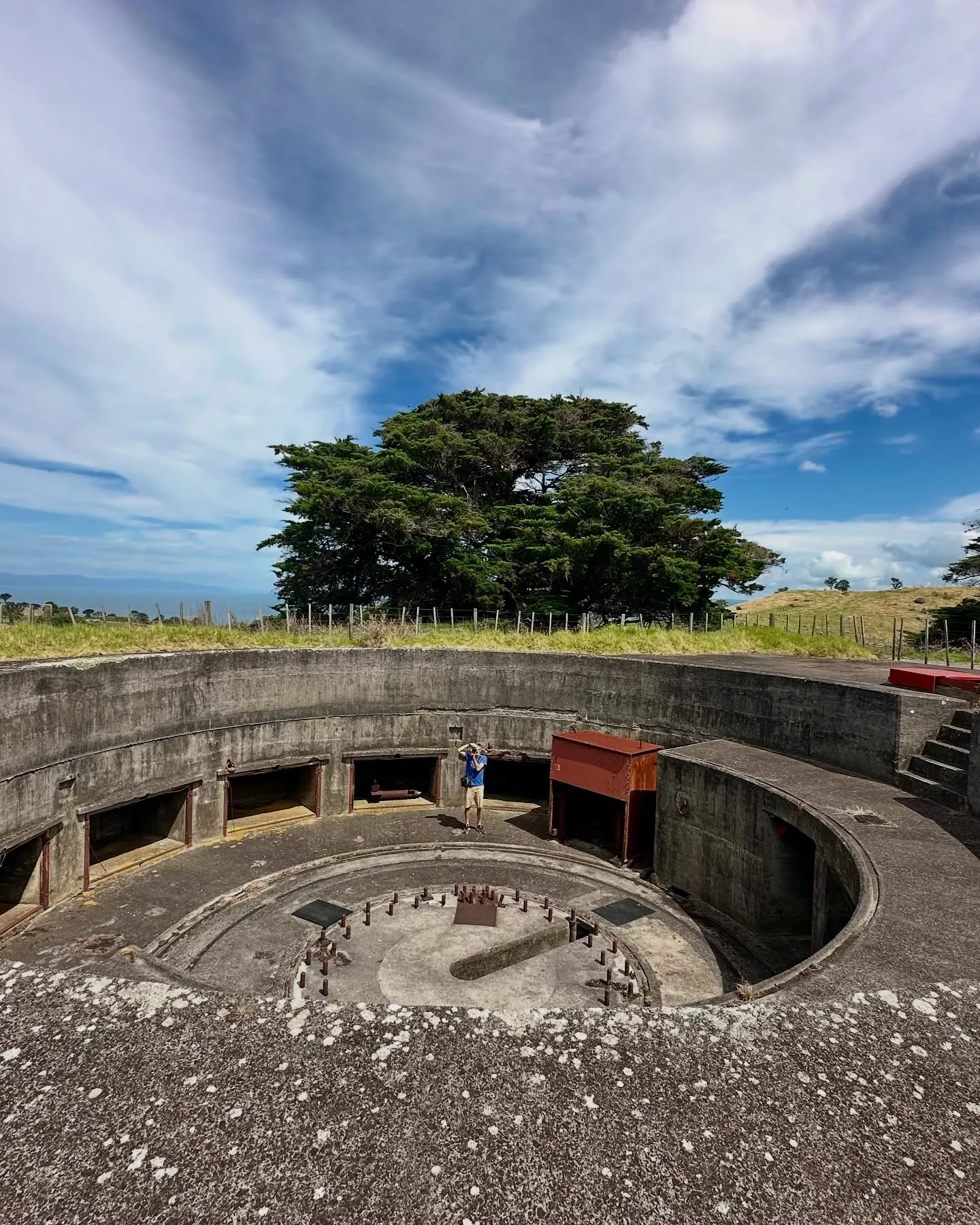 Exploring an old gun emplacement. Exploring an old gun emplacement.