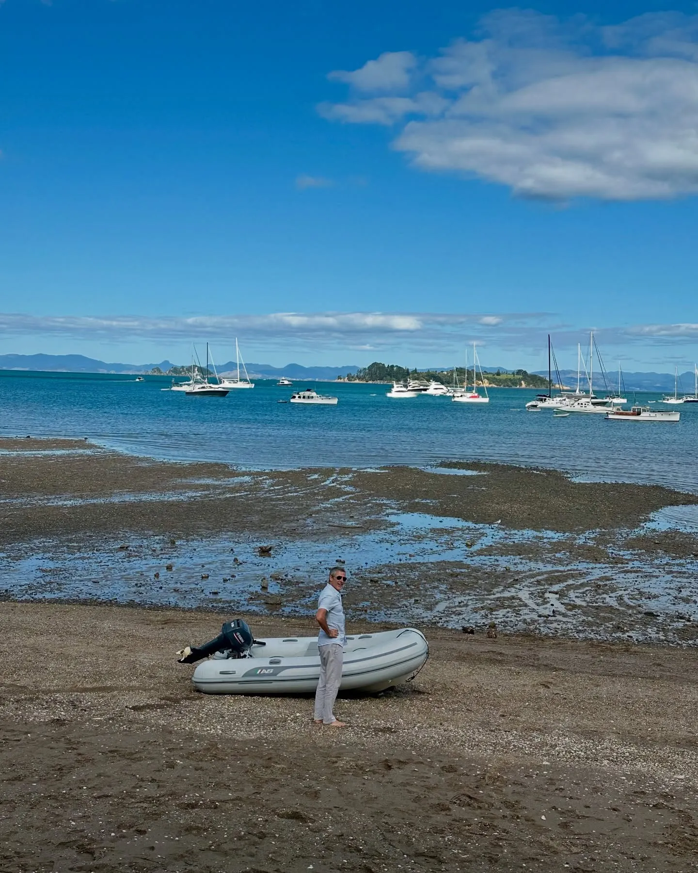 Low tide, with the boats anchored beyond. Low tide, with the boats anchored beyond.