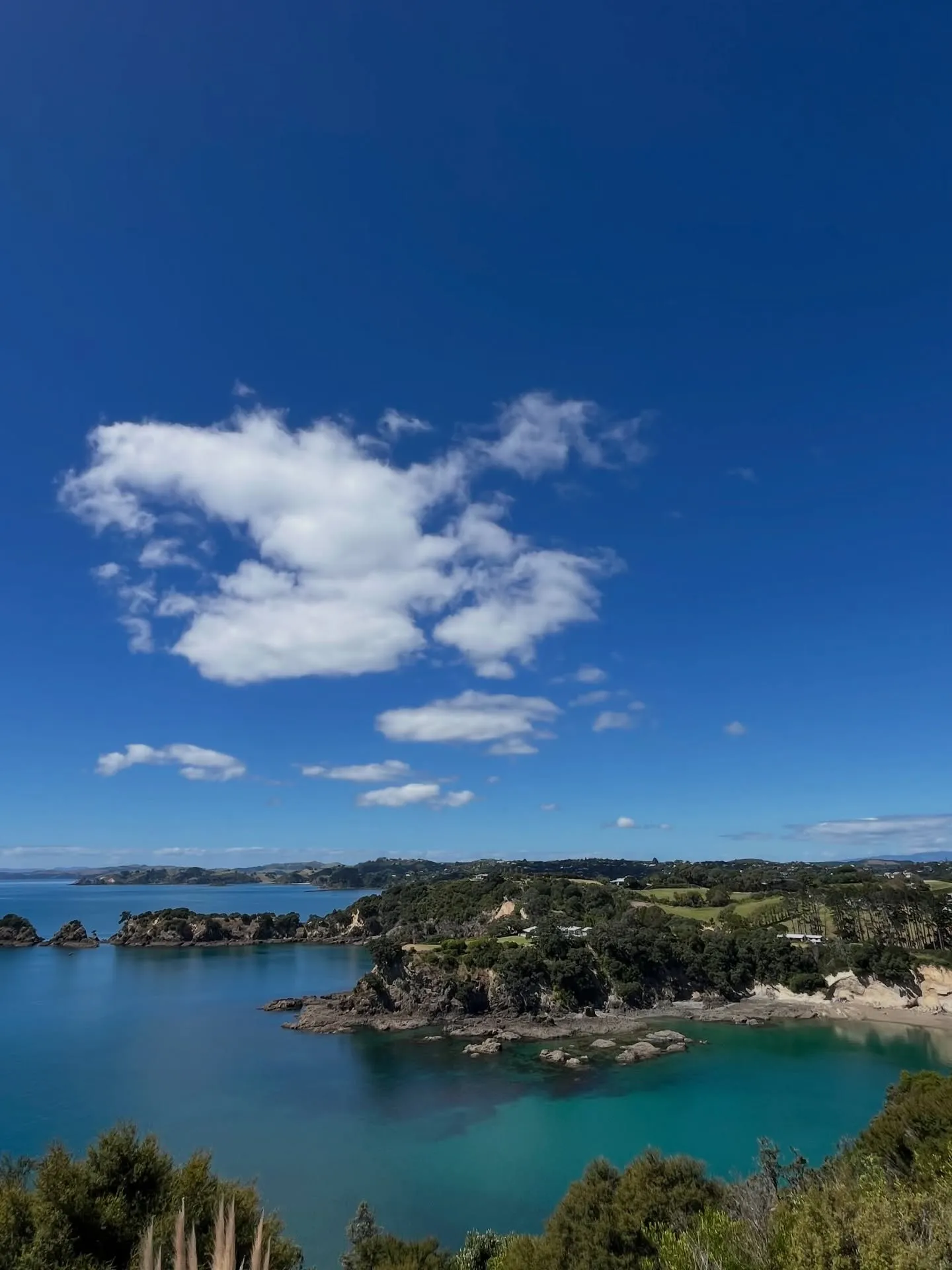 Looking down on a sheltered turquoise cove. Looking down on a sheltered turquoise cove.