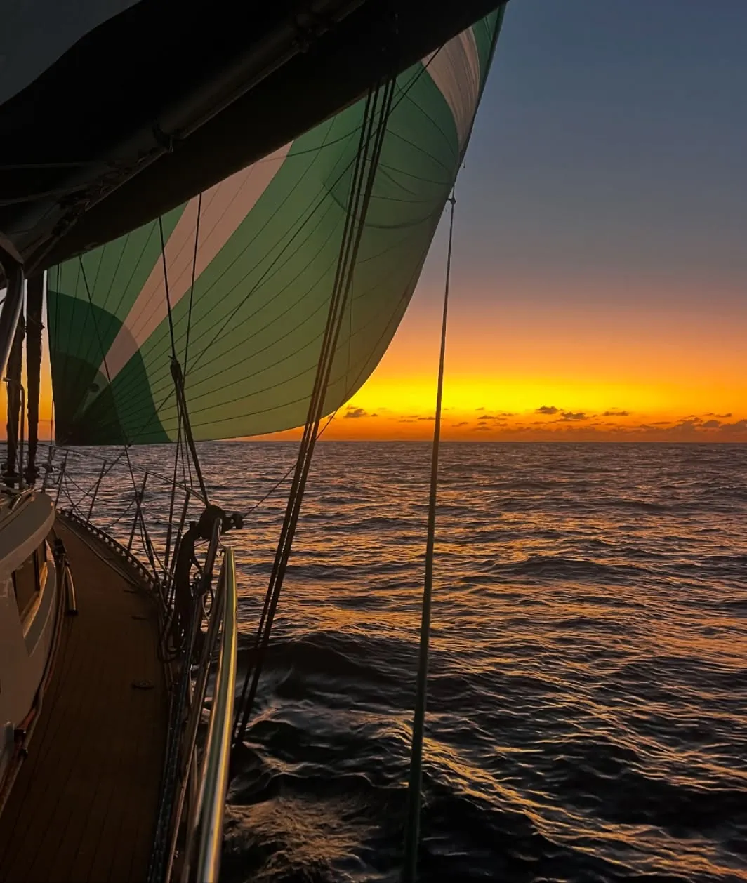 Halfway, and a green flash at sunset.