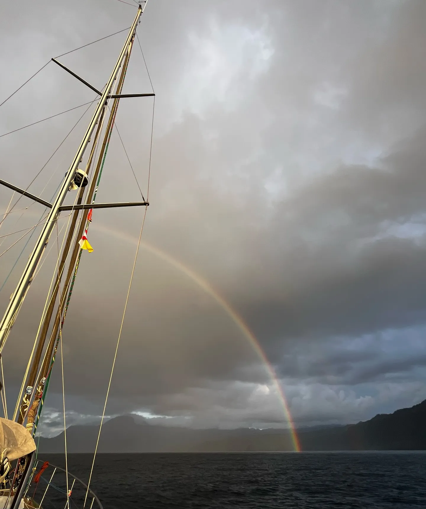 A rainbow to welcome us in.