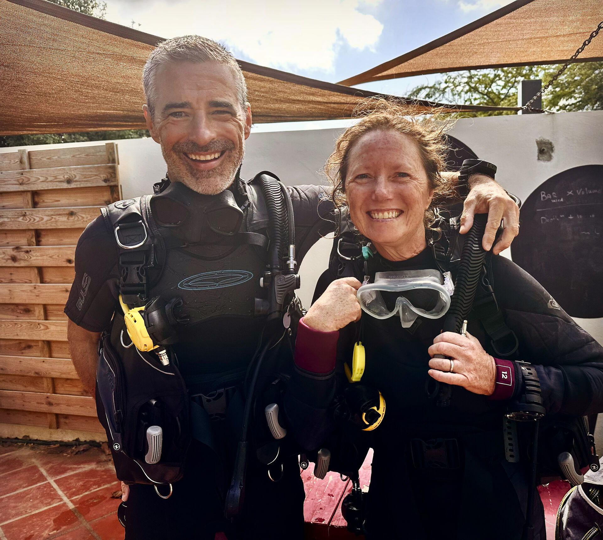 Some post-dive euphoria.