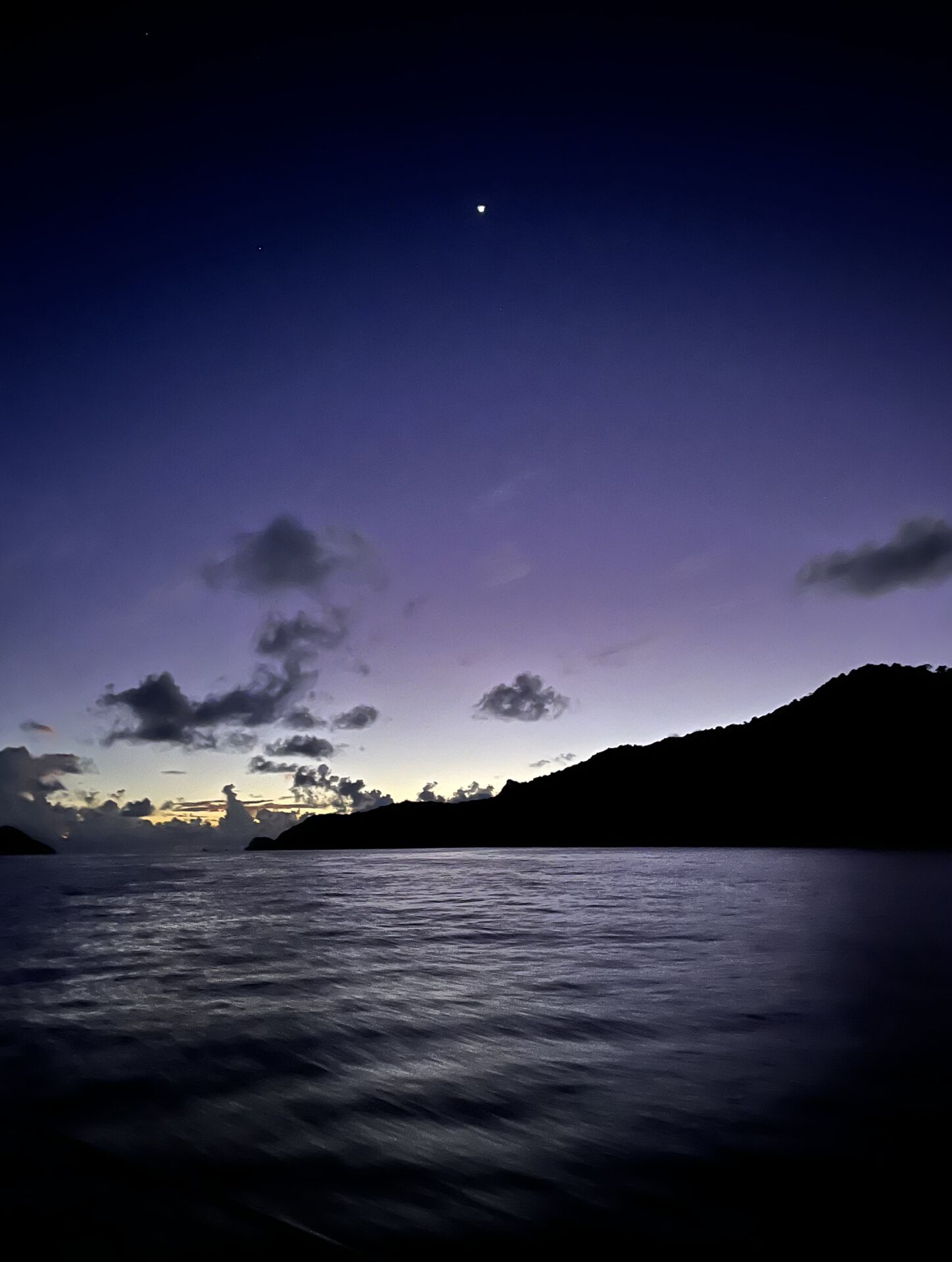 Pre-dawn departure form Charlotteville, Tobago.