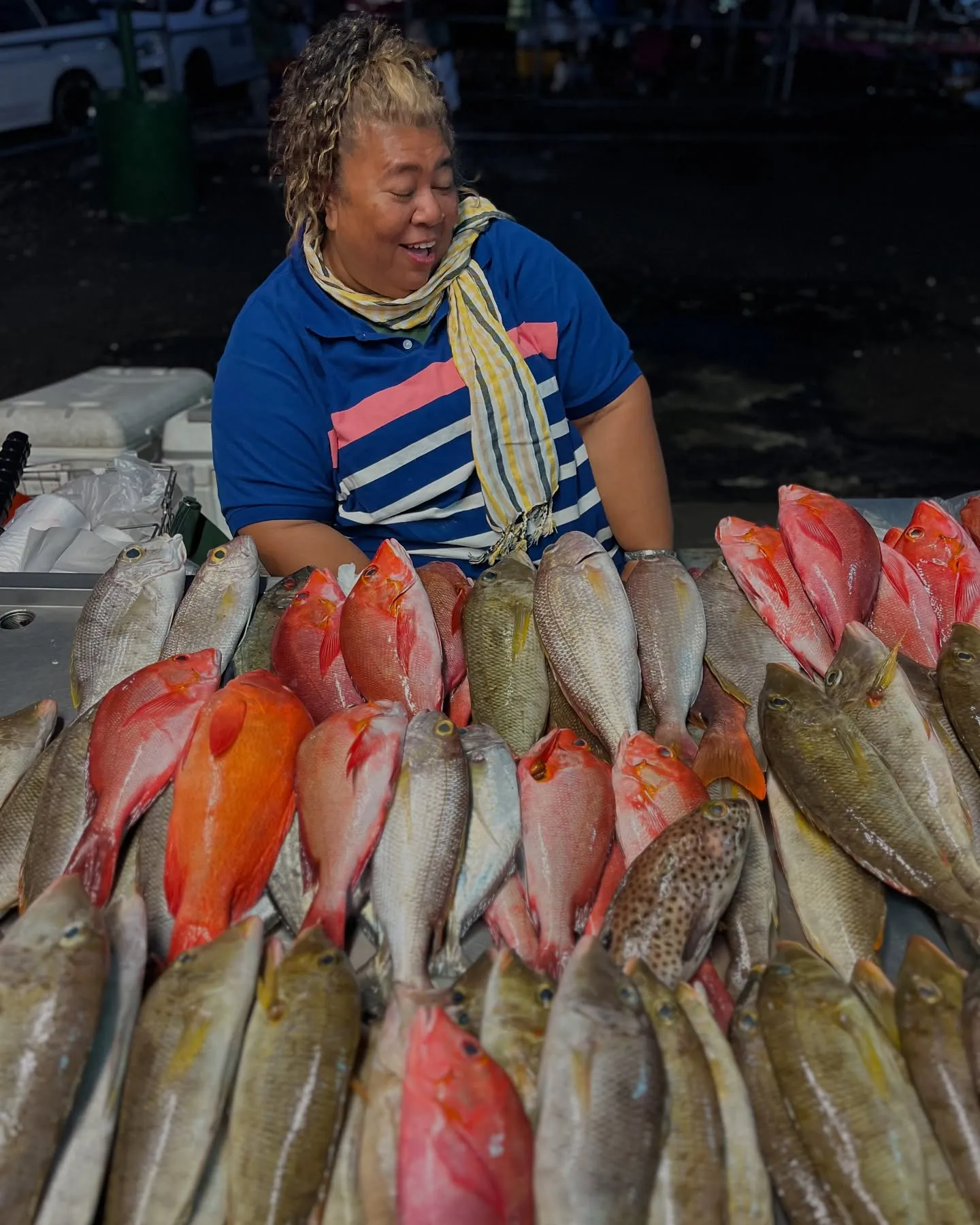 Big smiles and a colourful catch.