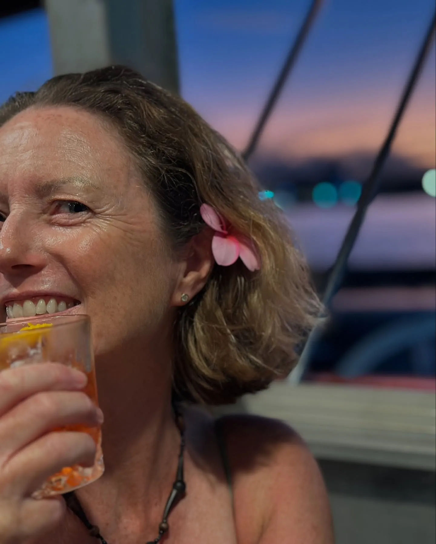 Sunset drinks, island style.