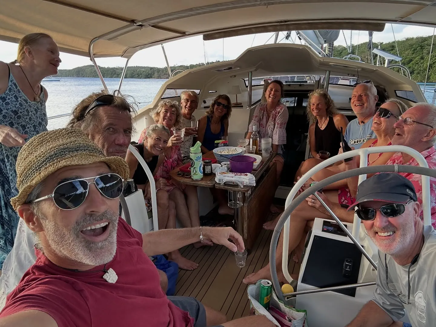 Tongan sundowners and our busiest cockpit yet. Tongan sundowners and our busiest cockpit yet.