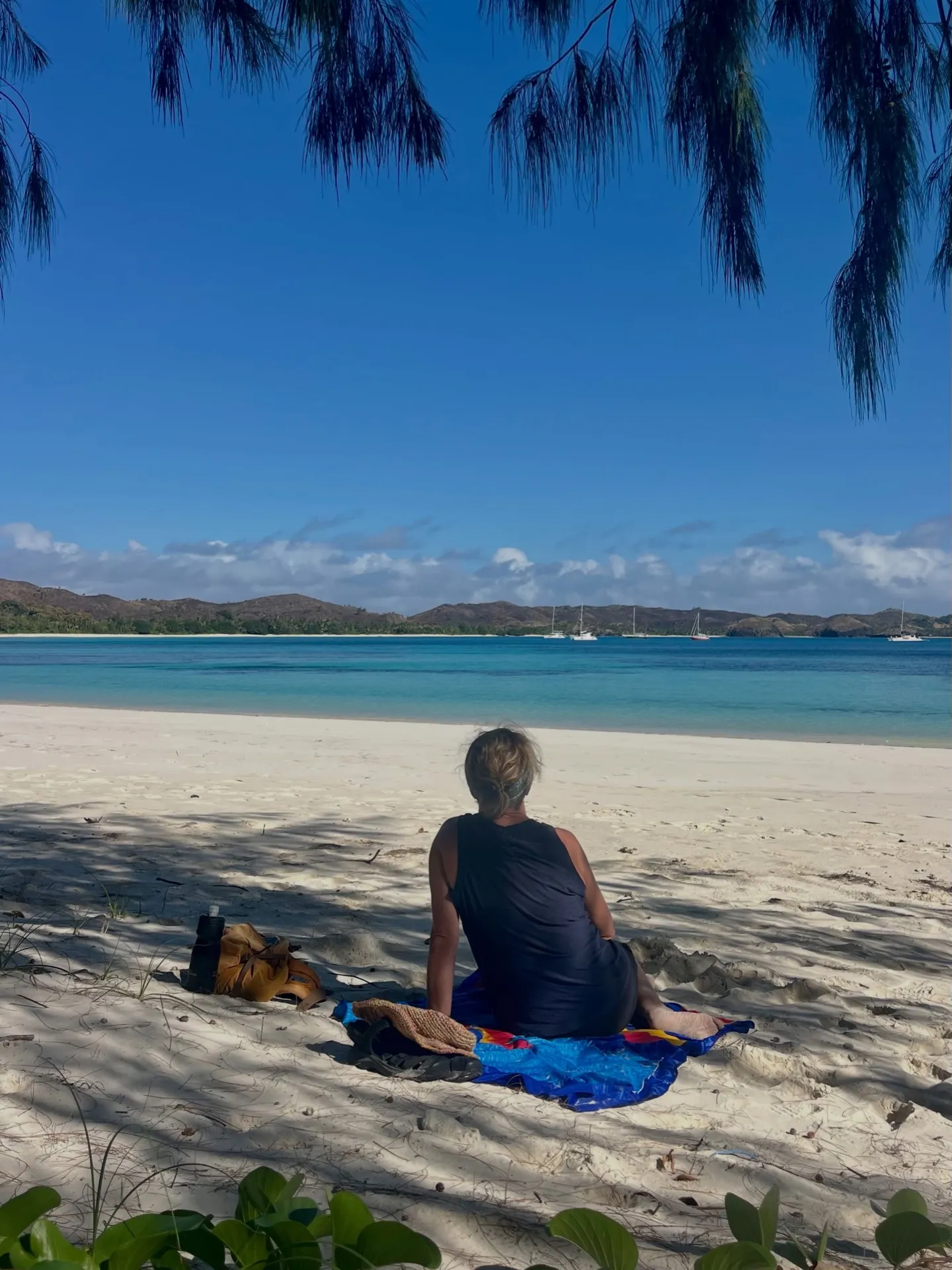 Soaking up the view from the beach on Yasawa-i-Rara. Soaking up the view from the beach on Yasawa-i-Rara.