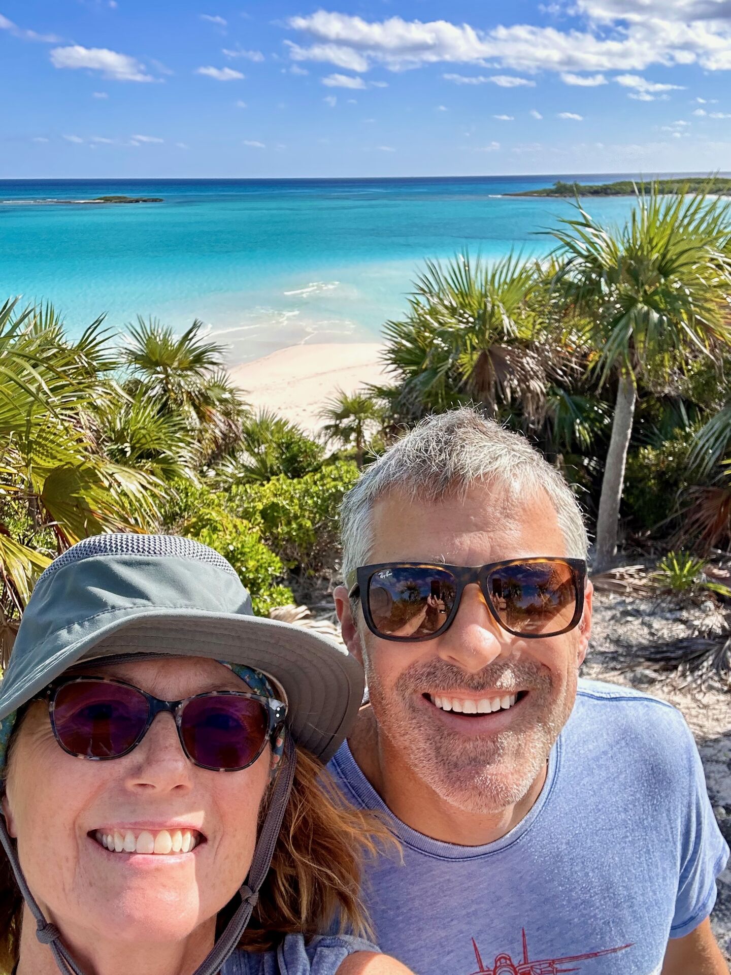 View from Shroud Cay high point, plus a bonus extra bar on our cell signal.