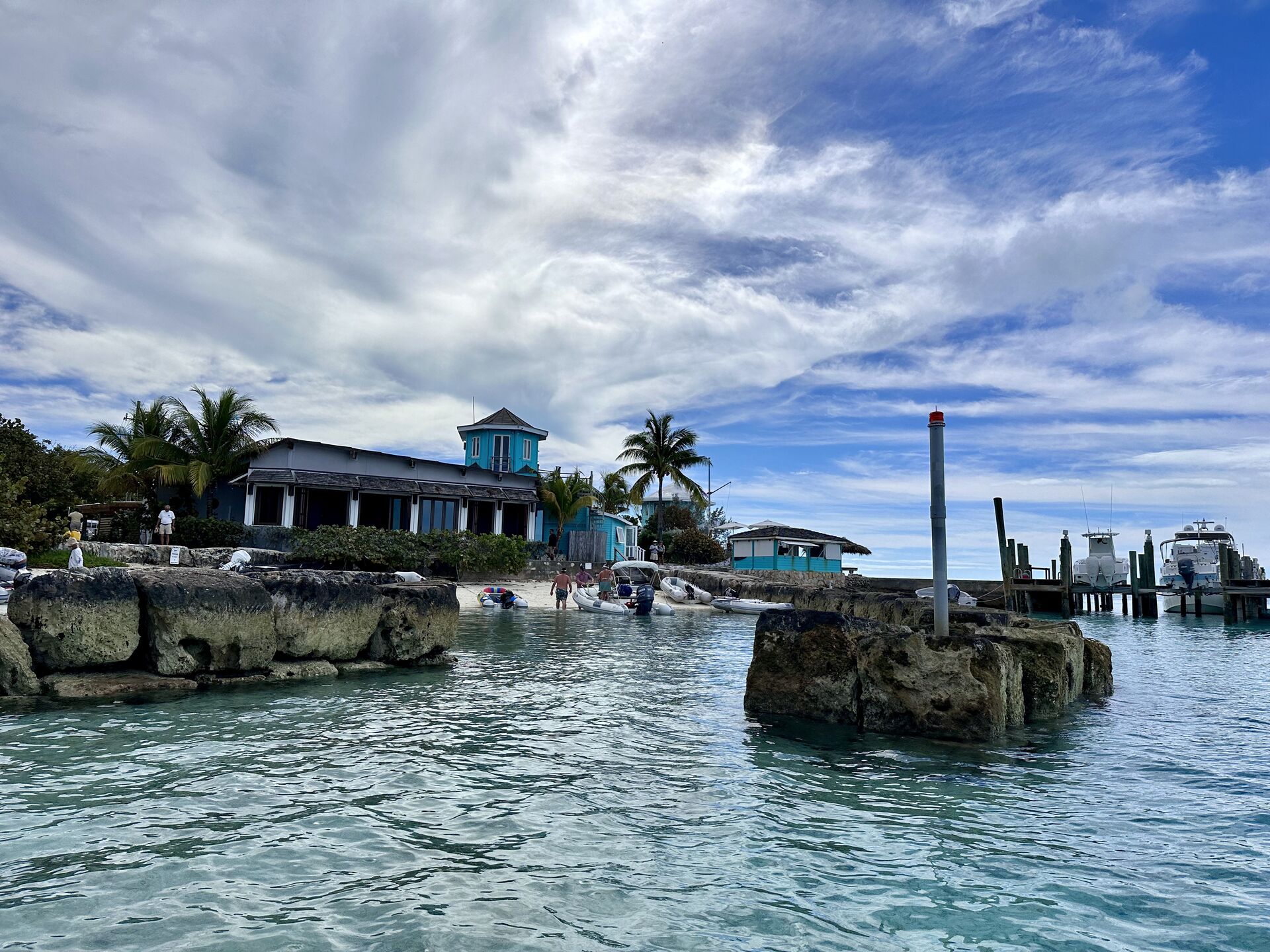 Staniel Cay Yacht Club's dinghy beach.