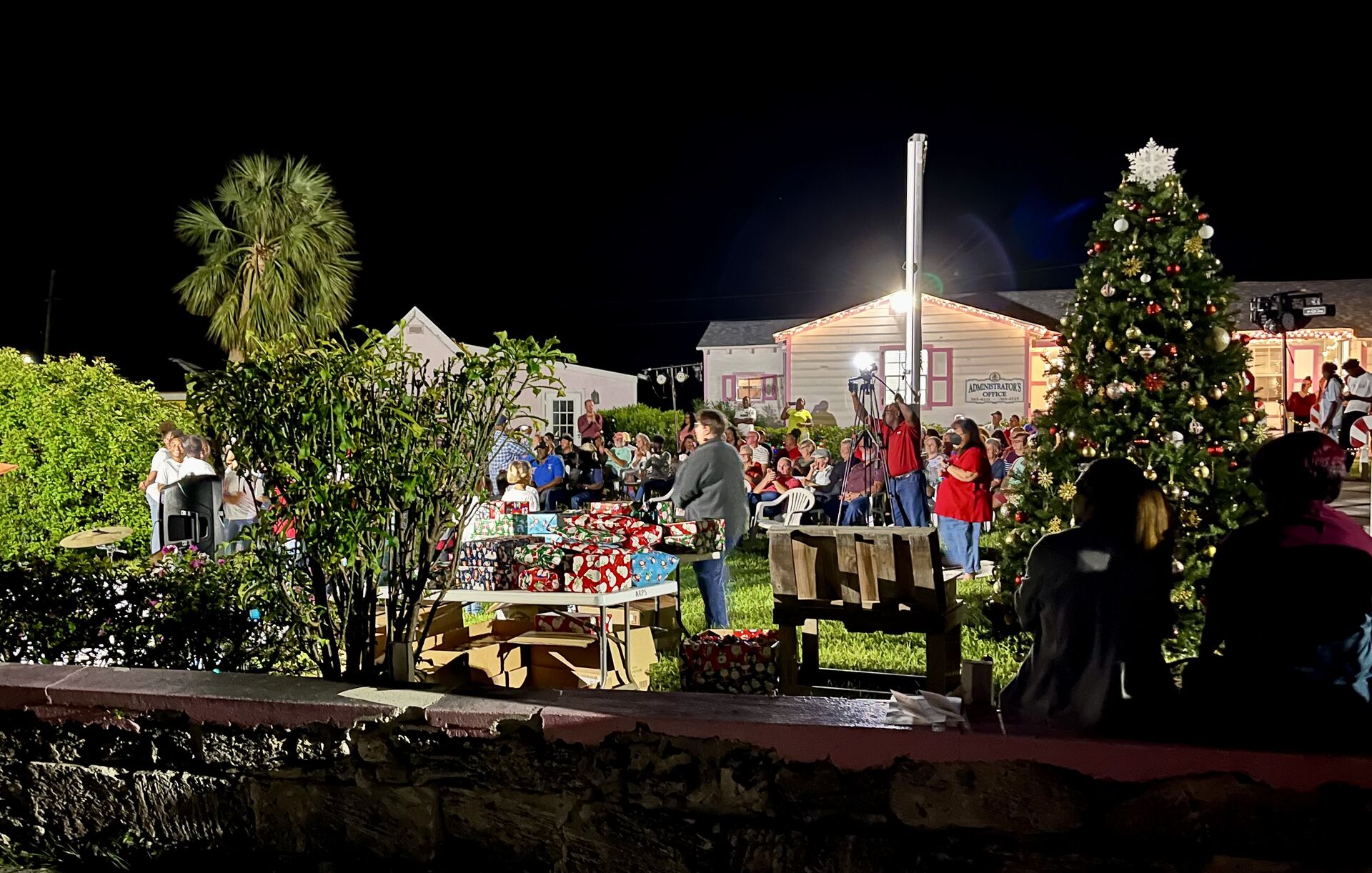 We stumbled upon the community Christmas tree lighting ceremony.