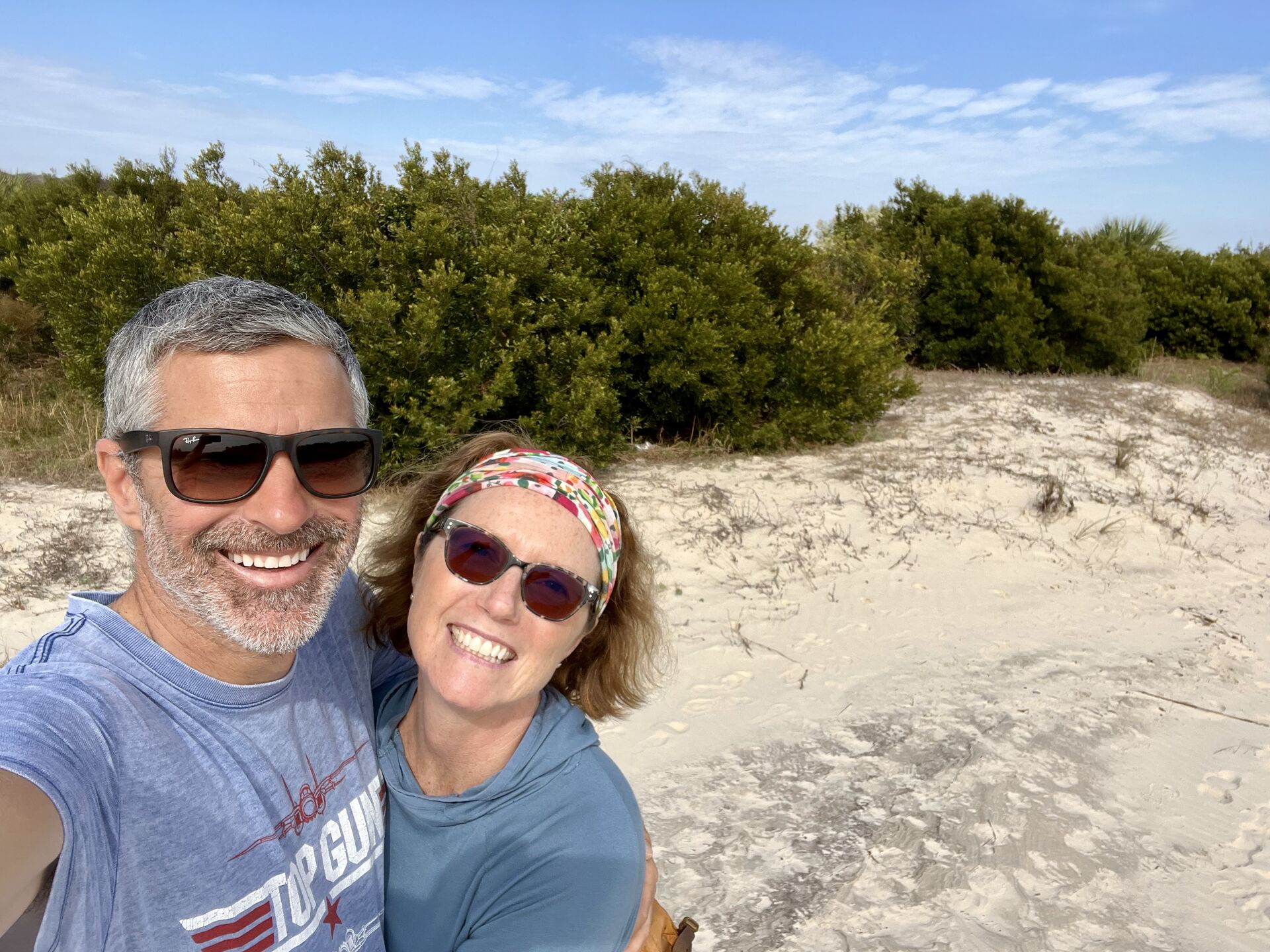 Selfies on the beach.