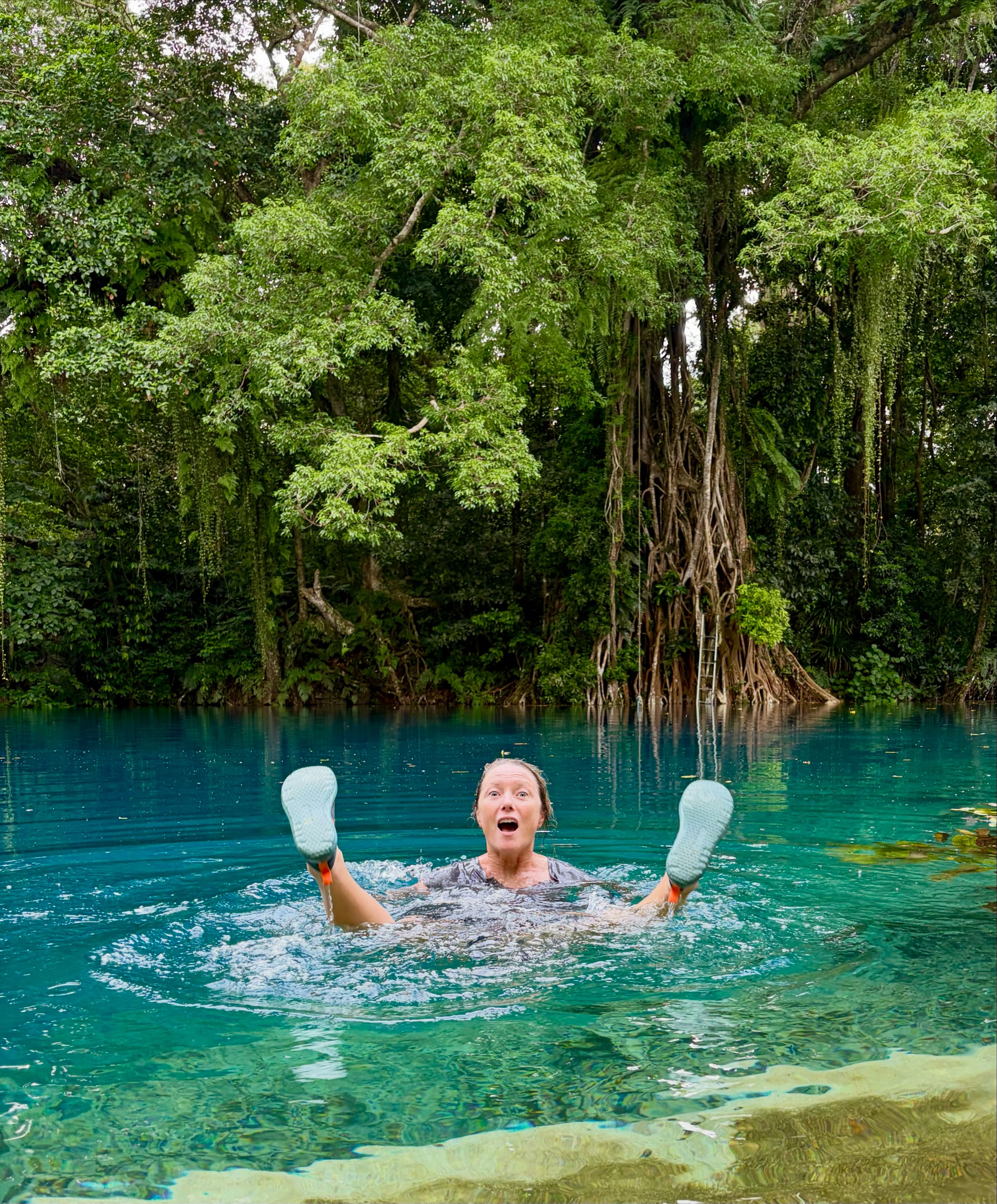 The Matevulu Blue Hole was spectacular! A 1.5 km gunk-holing dinghy trip up a meandering river lead us to this beauti...