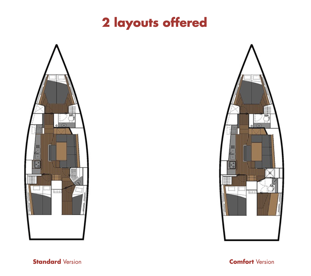 Two layout options for the Garcia 45.
