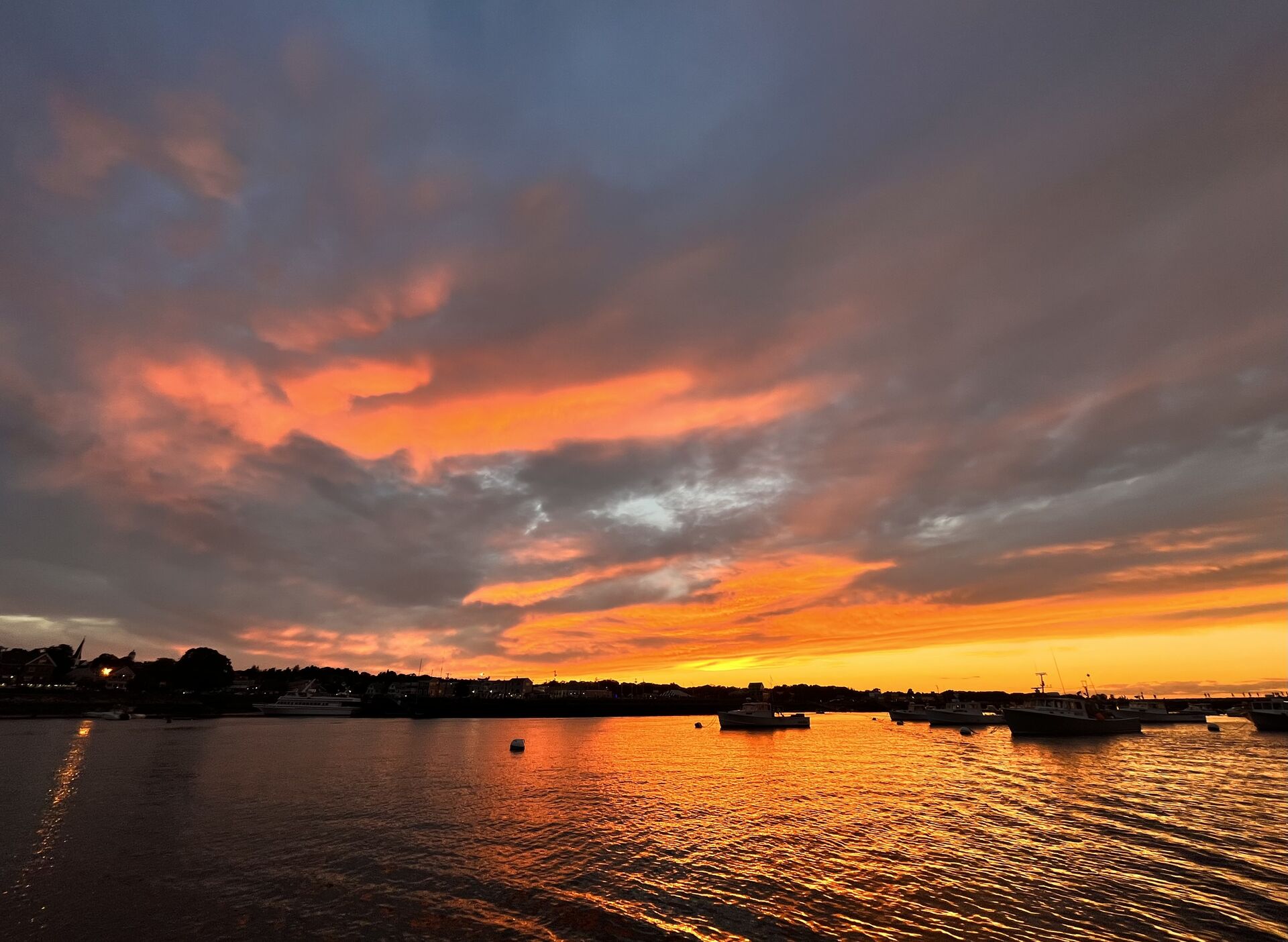 Obligatory final sunset photo: our first night in Plymouth.